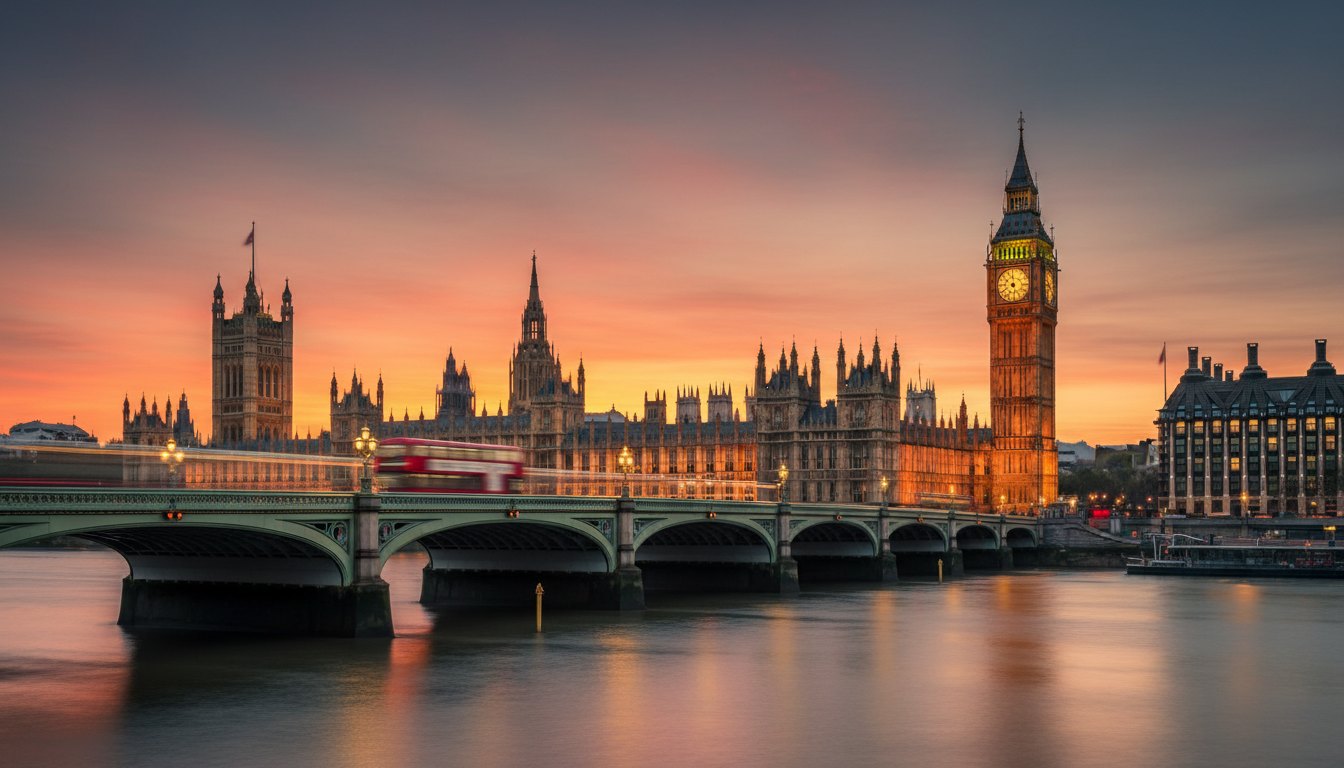 Big Ben and Westminster at golden hour — UK Bank Holidays 2026