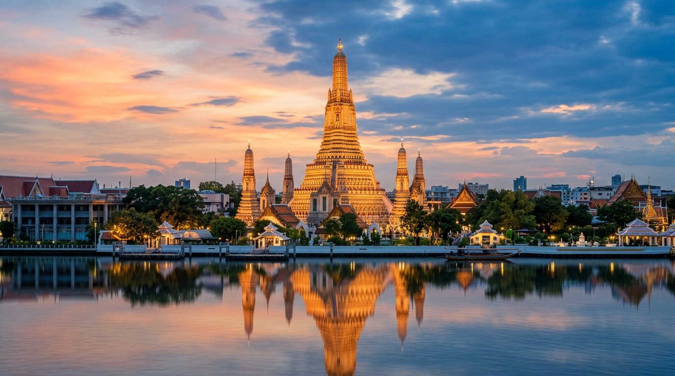 Wat Arun temple in Bangkok at golden hour — public holidays in Thailand 2026