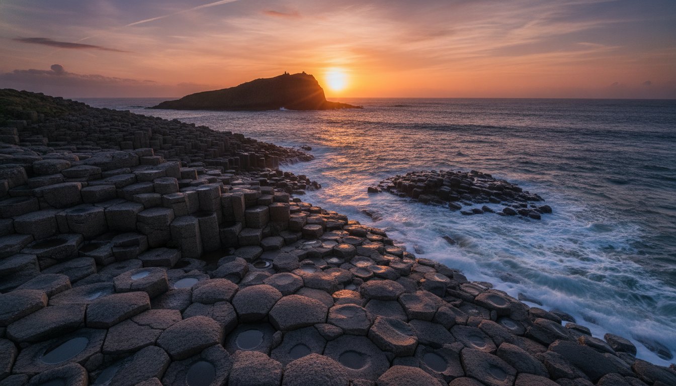 Bank holidays 2027 in Northern Ireland — Giant's Causeway at sunset